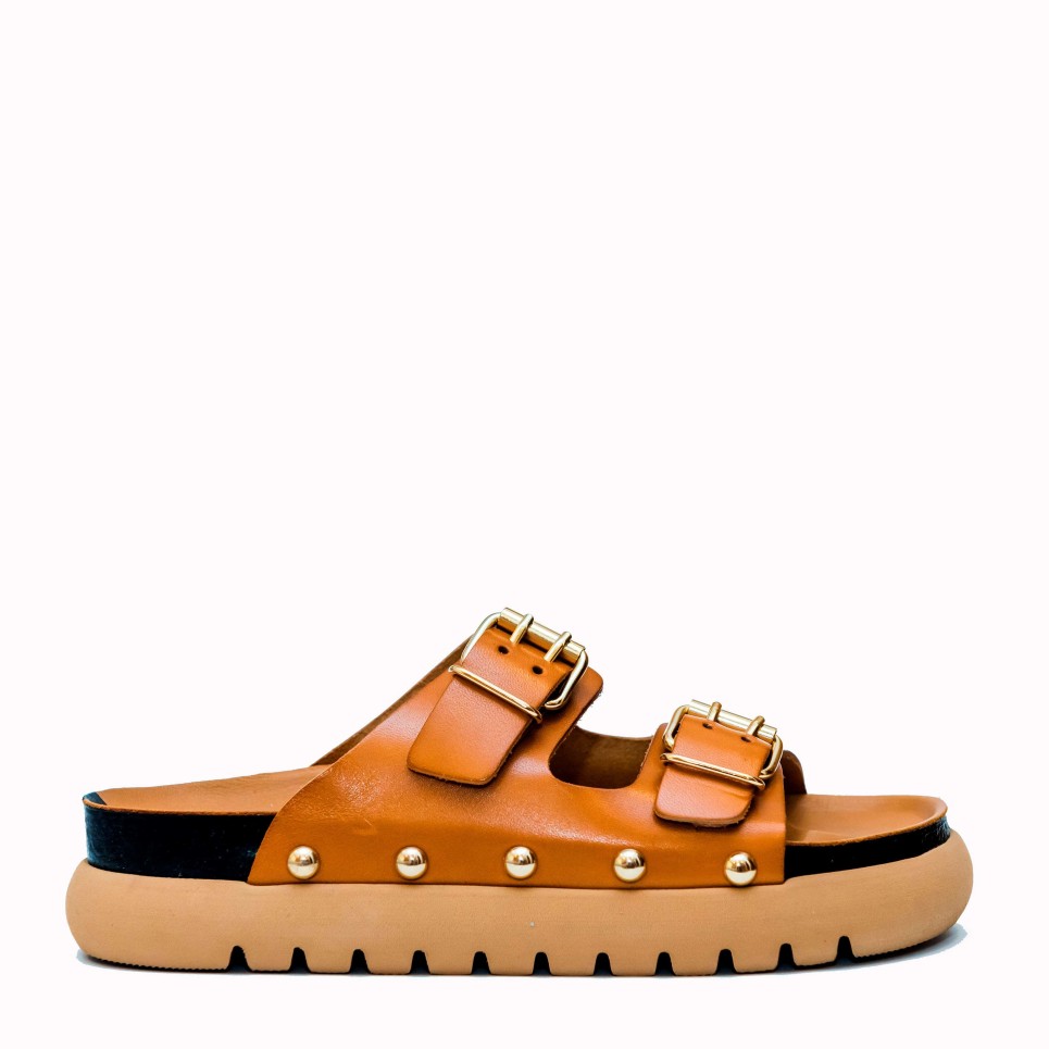 Campello tan cowhide sandal | TakeMe®