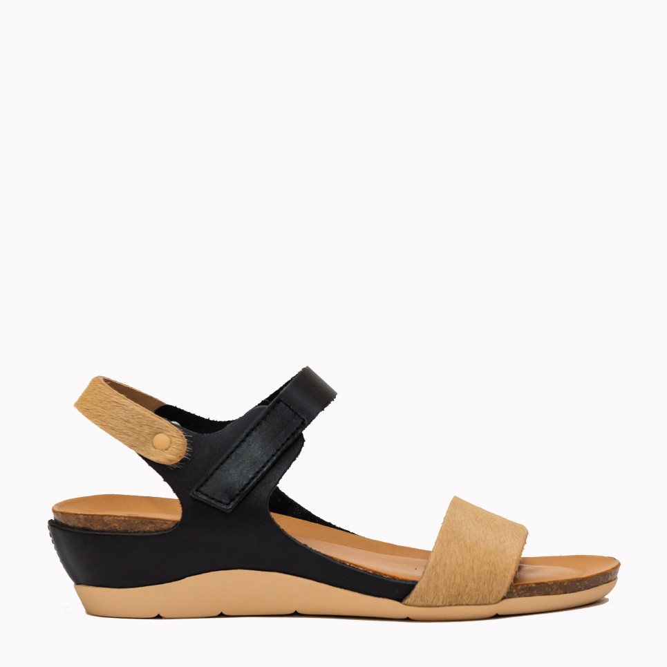 Torrevieja black and beig pony sandal | TakeMe®