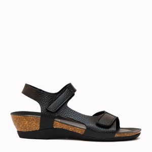 Torrevieja black mongot leather sandal | TakeMe®